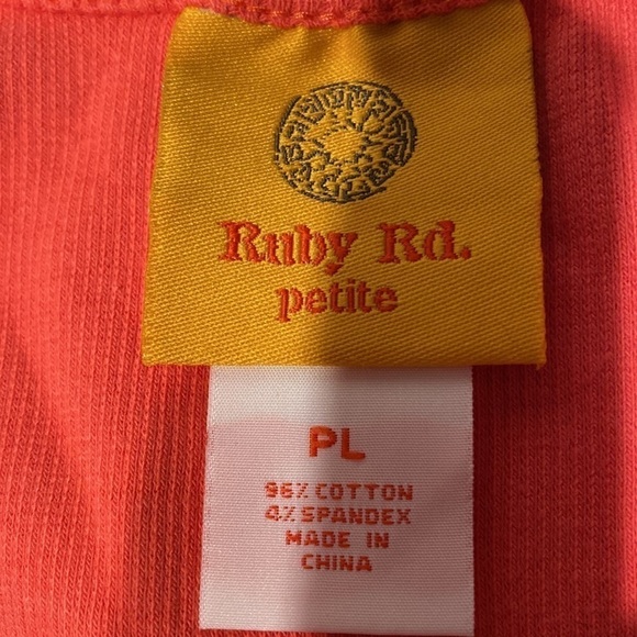 a womens Ruby Rd casual solid orange sleeveless stretch tank top PL - Picture 4 of 4